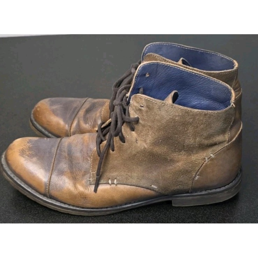 Bed Stu Men 10 Dreck Brown Leather Lace Up Casual Outdoor Boot Career *read - Picture 3 of 7